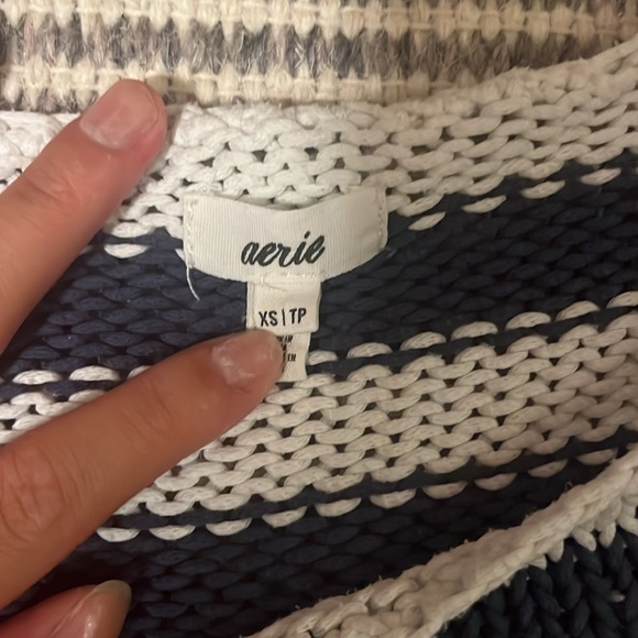 AERIE OFF THE SHOULDER SWEATER (COASTAL BLUE) - Picture 4 of 6